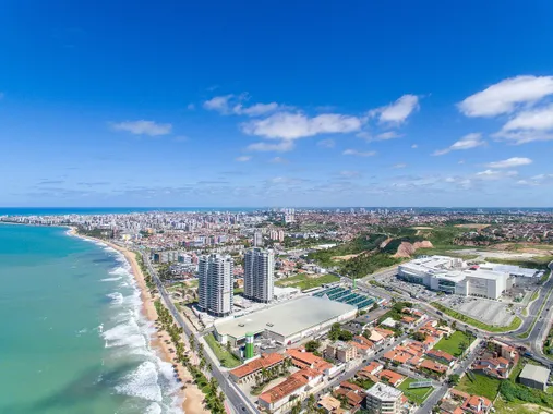 Vista aérea da orla de Maceió