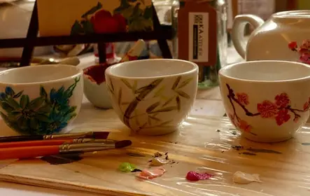 Taller de pintura de tazas de té chinas